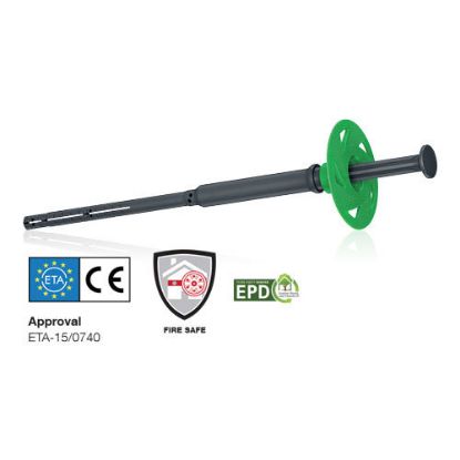 Immagine di TASSELLO PER CAPPOTTO 155 MM CHIODO IN ACCIAIO SPESSORE FISSABILE 120/100 MM CONFEZIONE 100 PZ PPG