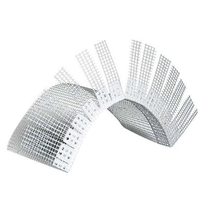 Immagine di PROFILO ANGOLARE PVC AD ARCO VERTEBRATA CON RETE IN FIBRA DI VETRO TERMOSALDATA LUNGHEZZA 2,5 MT