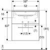 Immagine di MOBILE BAGNO SELNOVA SQUARE 2 CASSETTI CON LAVABO 60 CM GRIGIO OPACO LACCATO SOSPESO GEBERIT