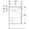 Immagine di MOBILE BAGNO SELNOVA SQUARE 2 CASSETTI CON LAVABO 60 CM GRIGIO OPACO LACCATO SOSPESO GEBERIT