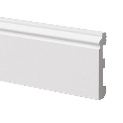 Immagine di BATTISCOPA IN POLIMERO ESTRUSO BIANCO PER INTERNI 12x85 MM LUNGHEZZA 2 MT MOD.NF085 BOVELACCI