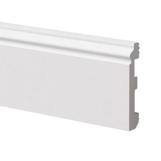 Immagine di BATTISCOPA IN POLIMERO ESTRUSO BIANCO PER INTERNI 12X85 MM LUNGHEZZA 2 MT MOD.NF085 BOVELACCI