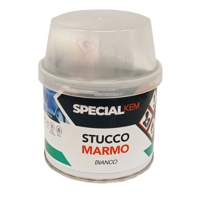 Immagine di STUCCO PER MARMO BICOMPONENTE BIANCO 375 ML KEMIPOL