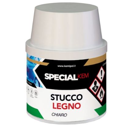 Immagine di STUCCO PER LEGNO BICOMPONENTE CHIARO 150 ML KEMIPOL