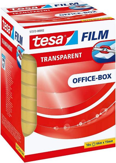 Immagine di NASTRO ADESIVO DA UFFICIO TRASPARENTE ALTO 15 MM ROTOLO 66 MT CONFEZIONE 10 PZ