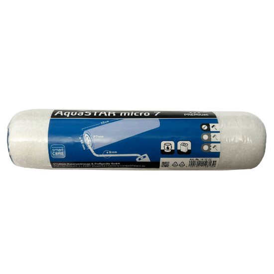 Immagine di RULLO CM 22 ALTEZZA MM 7 MICROFIBRA AQUASTAR BIANCO PER USO VERNICI ACQUA E SMALTI MURALI STORCH