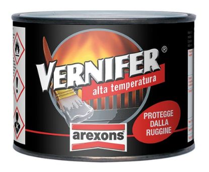 Immagine di VERNICE VERNIFER ALTA TEMPERATURA NERO SATINATO ML 500 AREXONS
