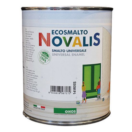 Immagine di SMALTO ALL ACQUA NOVALIS SATINATO BIANCO 0,75 LT/PZ OIKOS