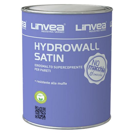 Immagine di SMALTO MURALE HYDROWALL SATIN BIANCO/PASTEL 10 LT BASE P LINVEA