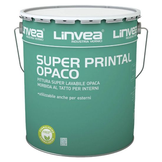 Immagine di SUPER LAVABILE SUPER PRINTAL OPACO (ACETOVINILICHE) 15 LT BIANCO/PASTEL LINVEA