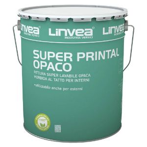 Immagine di SUPER LAVABILE SUPER PRINTAL OPACO (ACETOVINILICHE) 14 LT BIANCO/PASTEL LINVEA