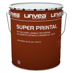Immagine di SUPER LAVABILE SUPER PRINTAL SATIN (ACETOVINILICHE) 4 LT BASE P LINVEA
