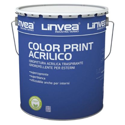 Immagine di TRASPIRANTE COLOR PRINT ACRILICO BIANCO 1 LT EST/INT LINVEA