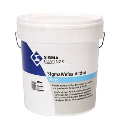 Immagine di TRASPIRANTE SIGMAWEISS ACTIVE PITTURA ANTIMUFFA 15 LT PPG SIGMA