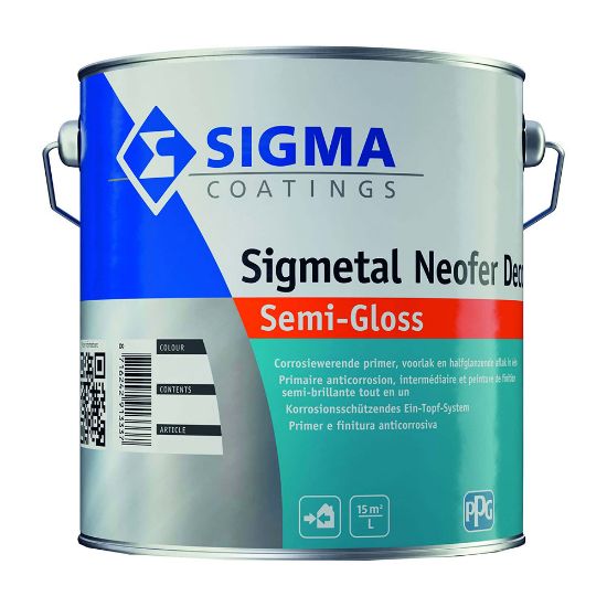 Immagine di SMALTO ANTIRUGGINE SIGMETAL NEOFER DECOR SEMI-GLOSS 2,5 LT BIANCO PPG SIGMA