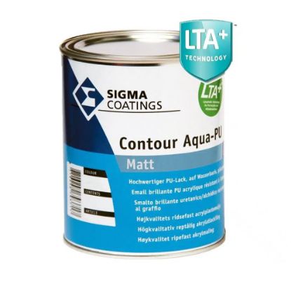 Immagine di SMALTO ALL ACQUA CONTOUR AQ-PU MAT 1 LT BIANCO PPG SIGMA