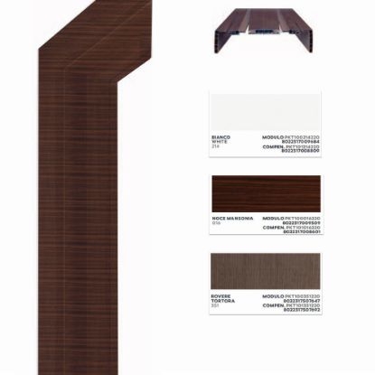 Immagine di MODULO TELAIO LUCIANA IN PVC REGOLABILE CM 9/11 NOCE MANSONIA H.220 CM