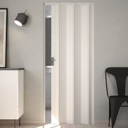 Immagine di PORTA LUCIANA SOFFIETTO PVC BIANCO PASTELLO CM 88,5X214