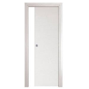 Immagine di PORTA OLTRE SCORREVOLE FRASSINO BIANCO MISURA 90x210x10/12 CM REVERSIBILE