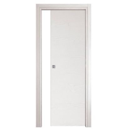 Immagine di PORTA OLTRE SCORREVOLE FRASSINO BIANCO MISURA 80X210X10/12 CM REVERSIBILE