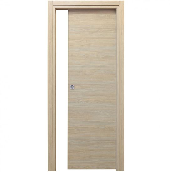 Immagine di PORTA MICROTEC ROVERE SBIANCATO SCORREVOLE INTERNO MISURA 80x210x10/12 CM REVERSIBILE