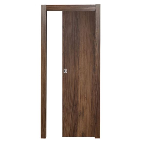 Immagine di PORTA MICROTEC NOCE QUERCIA SCORREVOLE INTERNO MISURA 210X70X10/12 CM REVERSIBILE