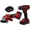 Immagine di KIT SMERIGLIATRICE DIAMETRO 115 TE-AG18 E AVVITATORE TC-CD 18 LI CON 1 BATTERIA 18 V 1,5 AH E 1 BATTERIA 18 V 3 AH CON CARICABATTERIE EINHELL