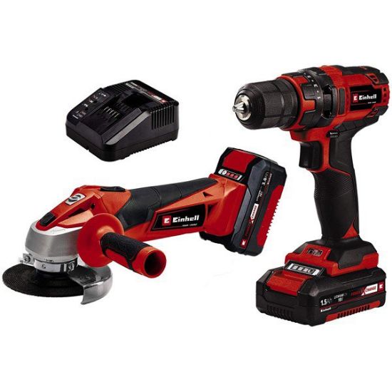 Immagine di KIT SMERIGLIATRICE DIAMETRO 115 TE-AG18 E AVVITATORE TC-CD 18 LI CON 1 BATTERIA 18 V 1,5 AH E 1 BATTERIA 18 V 3 AH CON CARICABATTERIE EINHELL