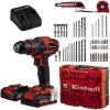 Immagine di TRAPANO AVVITATORE PERCUSSIONE TE-CD 18/40 LI CON 2 BATTERIA 18V 2AH E CASSETTA CON 64 ACCESSORI EINHELL