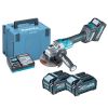 Immagine di SMERIGLIATRICE BRUSHLESS GA023GM201 125 MM CON 2 BATTERIE 40V 4AH CON AFT BRAKE E SISTEMA AWS MAKITA