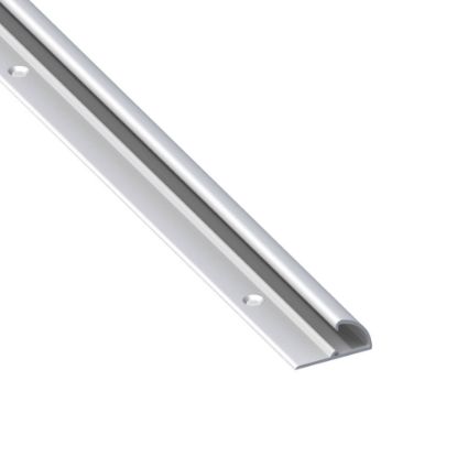 Immagine di PROFILO PER BORDI 26 MM x 13 MM ALLUMINIO ARGENTO PREFORATO 1 MT
