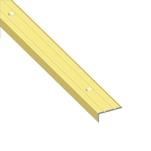 Immagine di PROFILO PROTEZIONE SCANALATO 25 MM X 20 MM ALLUMINIO OTTONE PREFORATO 1 MT