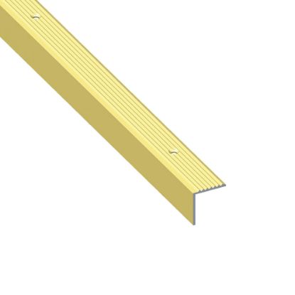 Immagine di PROFILO PROTEZIONE SCANALATO 19 MM x 20 MM ALLUMINIO OTTONE PREFORATO 1 MT