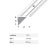Immagine di PROFILO PROTEZIONE SCANALATO 25 MM x 20 MM ALLUMINIO ARGENTO PREFORATO 1 MT