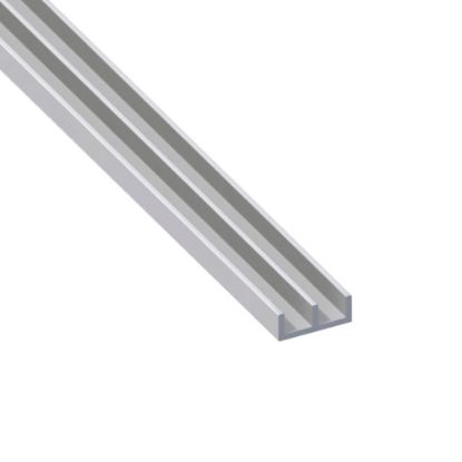 Immagine di PROFILO DI GUIDA DOPPIA U 6 MM x 6 MM SPESSORE 1,3 MM ALLUMINIO ARGENTO LUNGHEZZA 1 MT