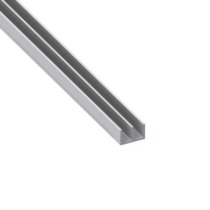 Immagine di PROFILO DI GUIDA DOPPIA U 10 MM x 6 MM SPESSORE 1,3 MM ALLUMINIO ARGENTO LUNGHEZZA 1 MT