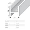Immagine di PROFILO AD H 14 MM x 16,5 MM SPESSORE 1,5 MM ALLUMINIO ARGENTO LUNGHEZZA 1 MT