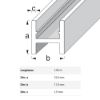 Immagine di PROFILO AD H 12 MM x 11,5 MM SPESSORE 1,5 MM ALLUMINIO ARGENTO LUNGHEZZA 1 MT