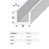 Immagine di PROFILO AD U 10 MM X21 MM SPESSORE 1 MM PVC BIANCO LUNGHEZZA 2 MT