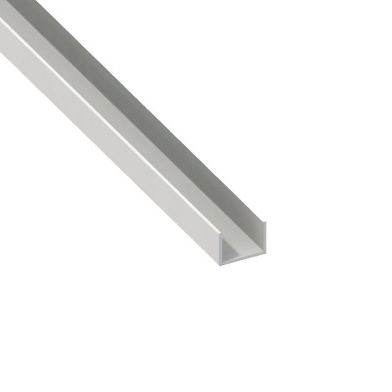 Immagine di PROFILO AD U 10 MM X18 MM SPESSORE 1 MM PVC BIANCO LUNGHEZZA 2 MT