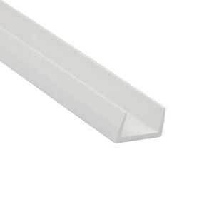Immagine di PROFILO AD U 10 MM X18 MM SPESSORE 1 MM PVC BIANCO LUNGHEZZA 1 MT