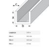 Immagine di PROFILO AD U 10 MM X14 MM SPESSORE 1 MM PVC BIANCO LUNGHEZZA 1 MT