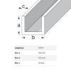 Immagine di PROFILO AD U 10 MM X12 MM SPESSORE 1 MM PVC BIANCO LUNGHEZZA 1 MT