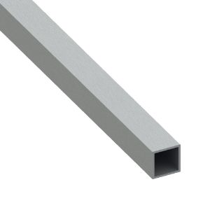 Immagine di TUBO QUADRATO 15 MM X 15 MM SPESSORE 1 MM ALLUMINIO INOX SPAZZOLATO 1 MT