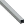 Immagine di TUBO QUADRATO 20 MM x 20 MM SPESSORE 1 MM ALLUMINIO INOX SPAZZOLATO 1 MT