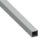 Immagine di TUBO QUADRATO 20 MM x 20 MM SPESSORE 1 MM ALLUMINIO INOX SPAZZOLATO 1 MT
