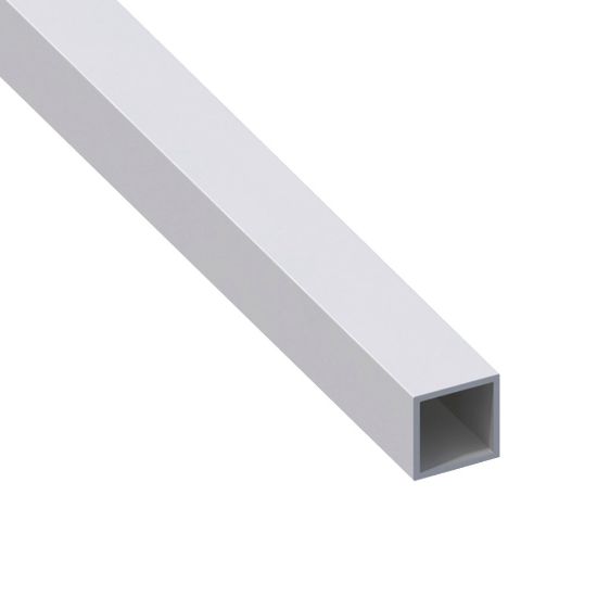 Immagine di TUBO QUADRATO 30 MM x 30 MM SPESSORE 2 MM ALLUMINIO ARGENTO LUNGHEZZA 1 MT