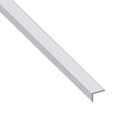 Immagine di PROFILO DI PROTEZIONE 14 MM x 10 MM SPESSORE 1,5 MM ALLUMINIO ARGENTO LUNGHEZZA 2 MT