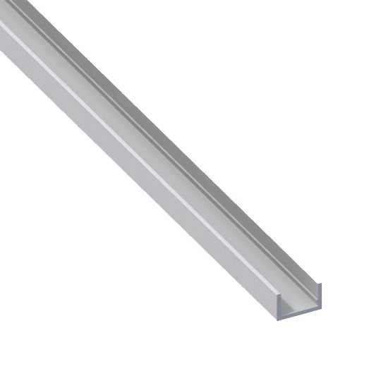 Immagine di PROFILO AD U 10 MM X16,5 MM SPESSORE 1,5 MM ALLUMINIO ARGENTO LUNGHEZZA 2 MT