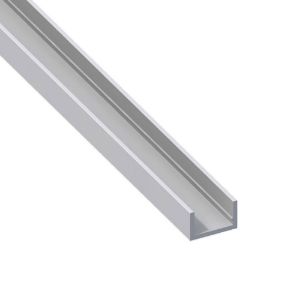 Immagine di PROFILO AD U 10 MM x 22,5 MM SPESSORE 1,5 MM ALLUMINIO ARGENTO LUNGHEZZA 1 MT